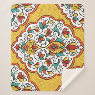 Bloemen Ornament: Turks-Indische motieven. Sherpa Deken