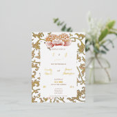  Bloemen Ornament van Owen Jones Classic Folie Uitnodiging Briefkaart (Staand Voorkant)