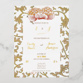  Bloemen Ornament van Owen Jones Classic Folie Uitnodiging Briefkaart (Voorkant)