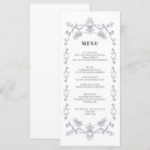  Bloemen Ornamenten rand Menu Kaart (Voorkant / Achterkant)