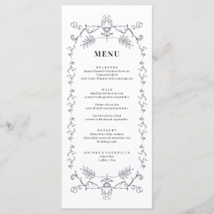 Bloemen Ornamenten rand Menu Kaart
