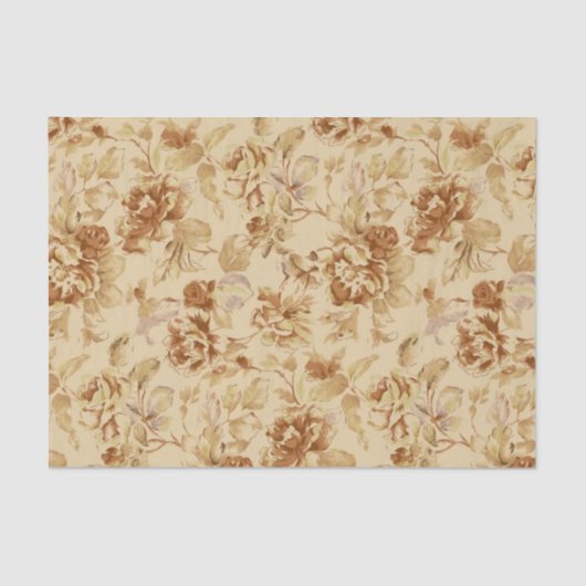  bloemen oud papierpatroon vervagen Parchment Tissuepapier (Voorkant)