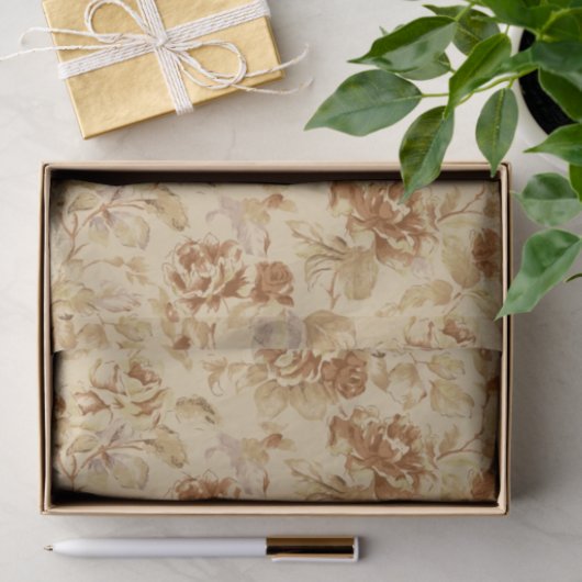 bloemen oud papierpatroon vervagen Parchment Tissuepapier (Geschenk)