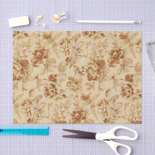  bloemen oud papierpatroon vervagen Parchment Tissuepapier (Craft)