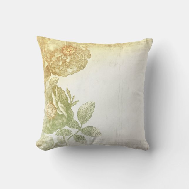  bloemen oud sierlijk kussen (Voorkant)