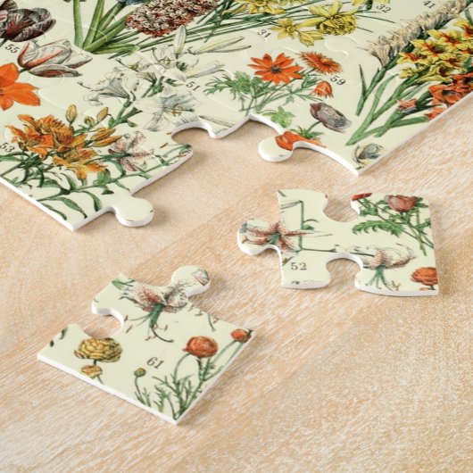 bloemen oude illustratie kunst legpuzzel (Zijkant)