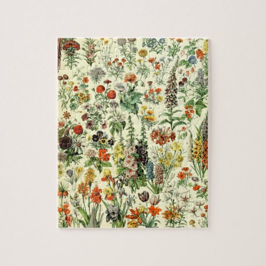  bloemen oude illustratie kunst legpuzzel (Verticaal)