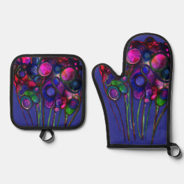 Bloemen Ovenwant & Pannenlap Set