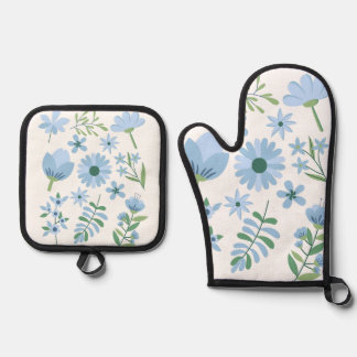 Bloemen Ovenwant & Pannenlap Set