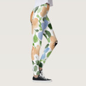 Bloemen over alles, peach, blauw, groene Waterverf Leggings (Rechts)