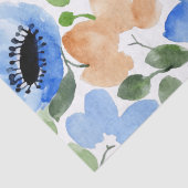 Bloemen over alles, peach, blauw, groene Waterverf Tissuepapier (Detail)