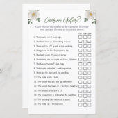 Bloemen "Over en Onder" Vrijgezellenfeest spel (Voorkant / Achterkant)