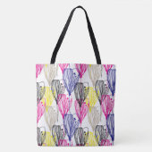 Bloemen over patroon canvas tas (Voorkant)