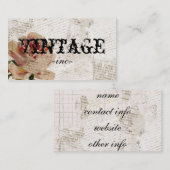 Bloemen over Verdrukte Tekst Visitekaartje (Voorkant / Achterkant)