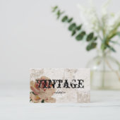 Bloemen over Verdrukte Tekst Visitekaartje (Staand voorkant)