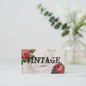 Bloemen over Verdrukte Tekst Visitekaartje (Staand voorkant)