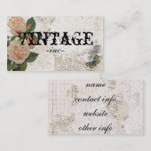 Bloemen over Verdrukte Tekst Visitekaartje (Voorkant / Achterkant)