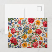 Bloemen overal, kleurrijk ontwerp, briefkaart (Voorkant / Achterkant)