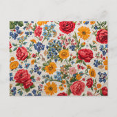 Bloemen overal, kleurrijk ontwerp, briefkaart (Voorkant)