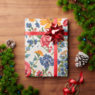 Bloemen overal, kleurrijk ontwerp, cadeaupapier