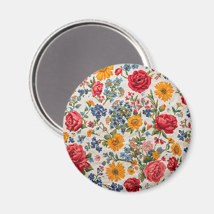 Bloemen overal, kleurrijk ontwerp, magneet
