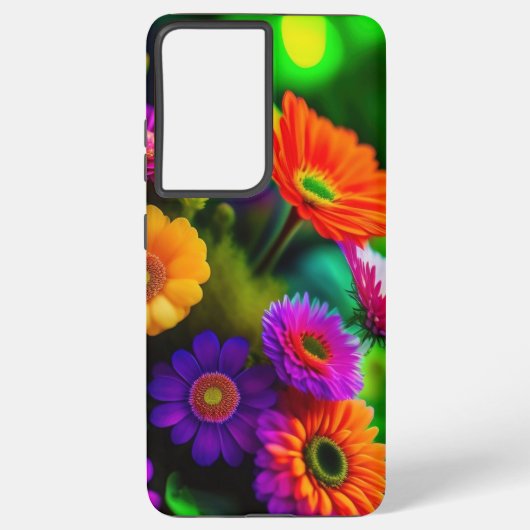 Bloemen overal samsung galaxy hoesje (Achterkant)