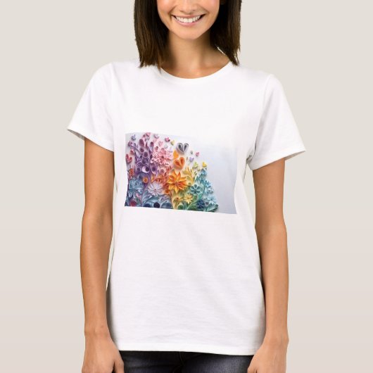 Bloemen overhemd t-shirt (Voorkant)