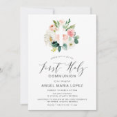 bloemen oversteken eerste communiqué uitnodiging (Voorkant)