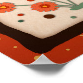 Bloemen Overthinking Retro Inspirerend Quote Poster (Hoek)