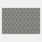 Bloemen Paardebloemen Blauw Decoupage Gift Inpakpapier Vel (Voorkant 3)