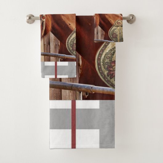 Bloemen Paarden Badkamer Handdoek Sets (Insitu)