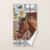 Bloemen Paarden Badkamer Handdoek Sets (Handdoek)