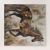  Bloemen Paardenschilderij Legpuzzel (Horizontaal)