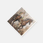  Bloemen Paardenschilderij Servet (Hoek)