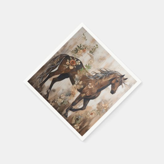 Bloemen Paardenschilderij Servet (Hoek)