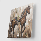  Bloemen Paardenschilderij Vierkante Klok (Hoek)