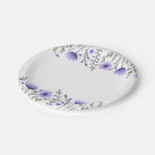 Bloemen Paars Bloemen Bruiloft Party Papieren Bordje (Gekanteld)