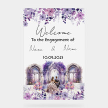 Bloemen paarse Acryl Verloving teken