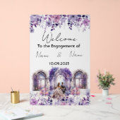 Bloemen paarse Acryl Verloving teken Bord (Huwelijk)