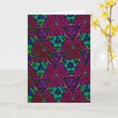 Bloemen Paarse & Blauwe Kaleidoscoop Vriend Verjaa Kaart (Gele Bloem)