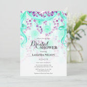 Bloemen Paarse & Blauwgroen Banner Vrijgezellenfee Kaart (Staand voorkant)