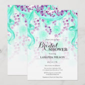 Bloemen Paarse & Blauwgroen Banner Vrijgezellenfee Kaart (Voorkant / Achterkant)