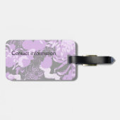  bloemen, paarse bloemen en vogels Monogram Bagagelabel (Achterkant horizontaal)