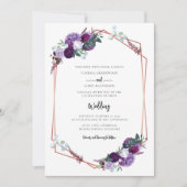 Bloemen Paarse Bloom Script Modern Wedding Kaart (Voorkant)