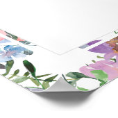 Bloemen Paarse Blush Bruiloft Feest Welkom Bord Poster (Hoek)