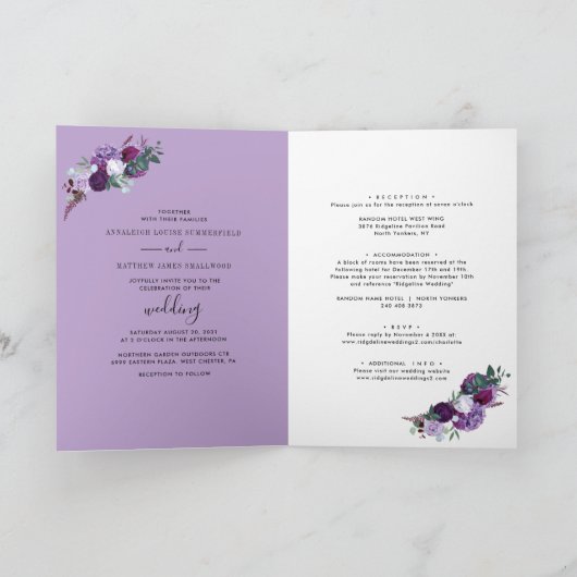 Bloemen Paarse Botanische All-in-One Gevouwen Brui (Binnen)