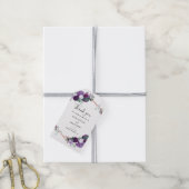 Bloemen Paarse Botanische Bruiloft Dank u Cadeaulabel (Met Touw)