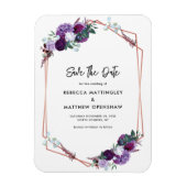 Bloemen Paarse Botanische Bruiloft Save the Date Magneet (Verticaal)