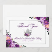 Bloemen Paarse bruids thee party dank u Bedankkaart (Voorkant / Achterkant)