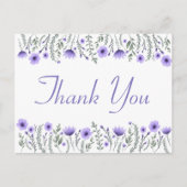 Bloemen Paarse dank u bloemen bruiloft feest Briefkaart (Voorkant)